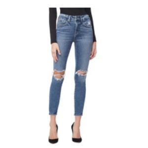 Good American Good Legs high waist crop distressed skinny 6